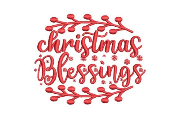 Christmas Blessings Holiday Embroidery Design