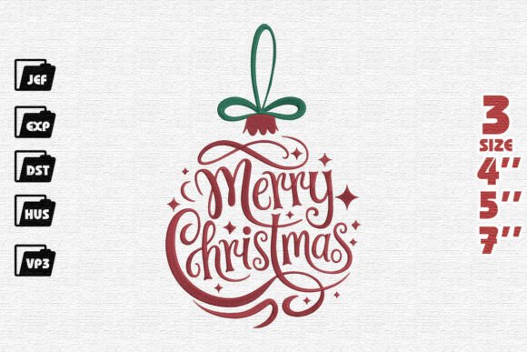 Elegant Calligraphic Merry Christmas Ornament