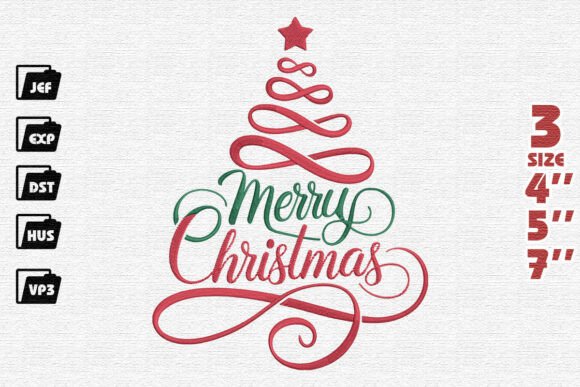 Elegant Merry Christmas Ribbon Tree