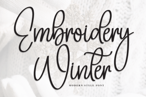 Embroidery Winter: Elegant Script for Boutique Sweatshirts